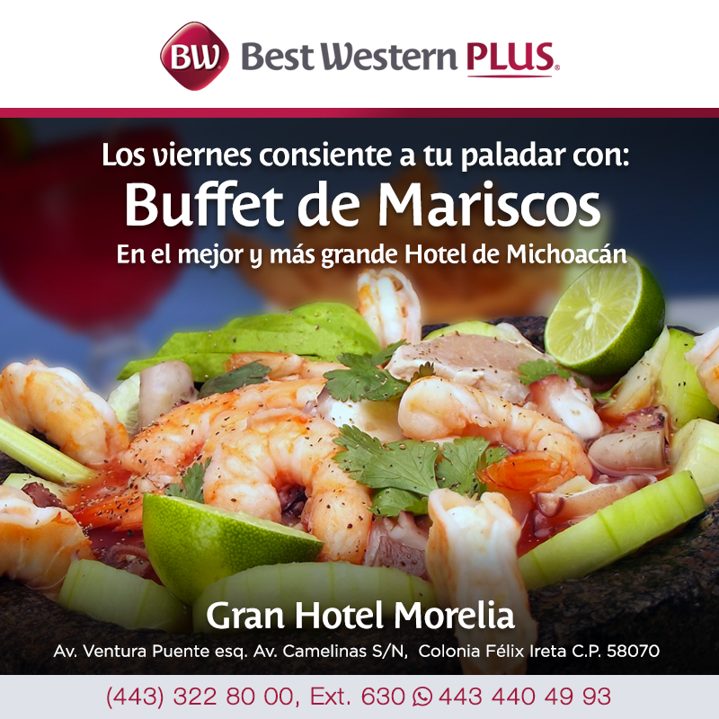 BWPlusMorelia's tweet photo. Al final de la semana siempre se antoja algo delicioso, por eso todos los viernes tenemos Buffet de Mariscos. ¿Ya los probaste? https://t.co/Xiqcy7Eb7V