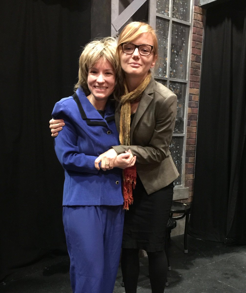 JulieKaylin's tweet photo. Here's me playing Hillary Clinton &amp; the lovely Bernadetta Zawiejska, who plays Trump's therapist! Come see me, Bernadetta, &amp; the rest of the talented cast in "Make America Gag Again" at the deMaat Theater @TheSecondCity on March 29 &amp; April 5 at 7 pm! #secondcitytc #secondcity https://t.co/SlIGo8MGlA