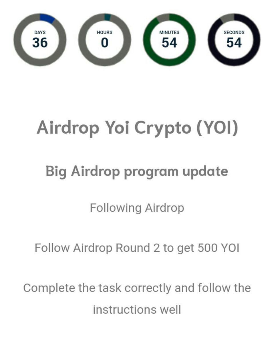 Yoicrypto's tweet photo. Airdrop Yoi Crypto (YOI)

Big Airdrop program update

Following #Airdrop

Follow Airdrop Round 2 to get 500 YOI

Complete the task correctly and follow the instructions well

https://t.co/Fmk6UhHTP6

finished airdrop 30-04-2019

the airdrop program will end in 36 days

#airdrops https://t.co/3g4Ar9X3k3