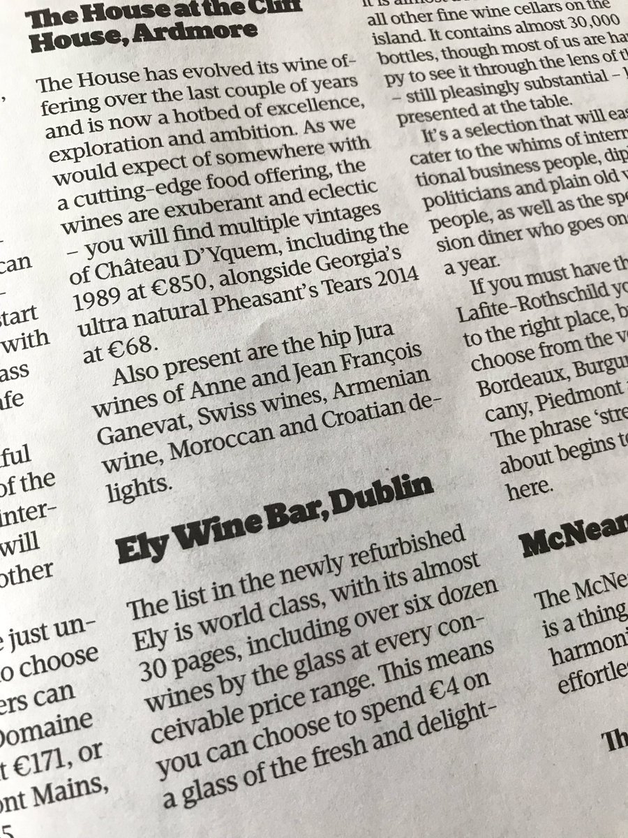 elywinebars's tweet photo. Delighted to be in #SBP101 Ireland’s top 101 restaurants #ELYWINEBAR is both Casual &amp; Swanky. Charcuterie, Burren Steak Tartare &amp; one of the capital’s Best Burgers, one of the Top 10 Wine lists too #Ely20YrsYoung #Dublin #Ireland Well done @SBPMagazine &amp; all the Top 101 ! https://t.co/fBnrs50vZl