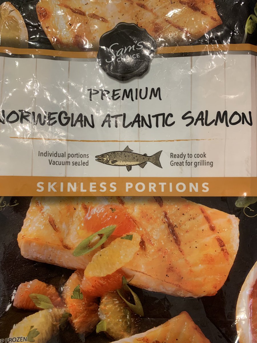 dreasma's tweet photo. Way to mislead your shoppers #Walmart Norwegian Atlanic Salmon “comes from the pristine waters... surrounding Norway” aka Farm Raised Lot. This isn’t right and you should change this packaging. #unethicalmarketing #Walmart #farmraisedseafoodsucks #cleaneating #pescatarian https://t.co/POLmyf0chA