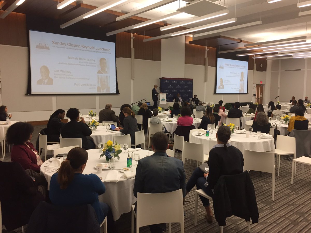 TonyVarona's tweet photo. So pleased with our #NPOC19 closing lunch keynote conversation on #sportslaw, race and #racism with Nat’l Basketball Players Association Executive Director @MRobertsNBPA &amp; sports agent Jeff Whitney, led by @njeremiduru. Then @ 2, over 100 #NPOC19 attendees will travel to @NMAAHC! https://t.co/4Mh23xZ6tM