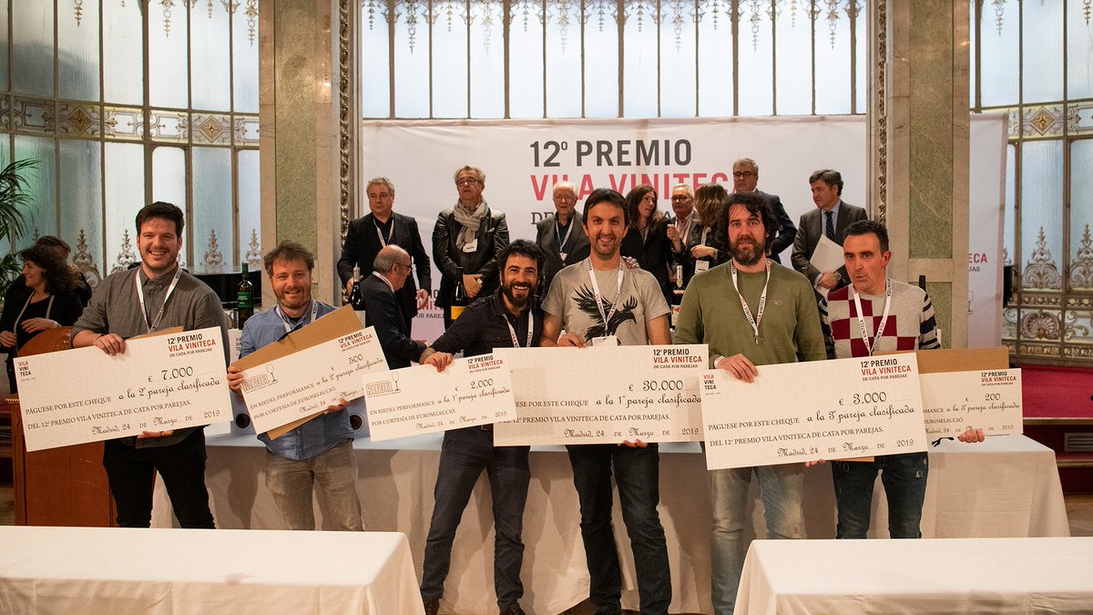 vilaviniteca's tweet photo. ¡Felicidades a los ganadores del 12º Premio Vila Viniteca de #cataporparejas!
1er Premio: Joan Munné Parera y Álex Peris López 
2º Premio: Félix Crespo Álvarez y Manuel Cantalapiedra Moyano 
3er Premi: Jaume Cuscó Olivella y Juan Antonio García Morán https://t.co/Igka9zN0vO