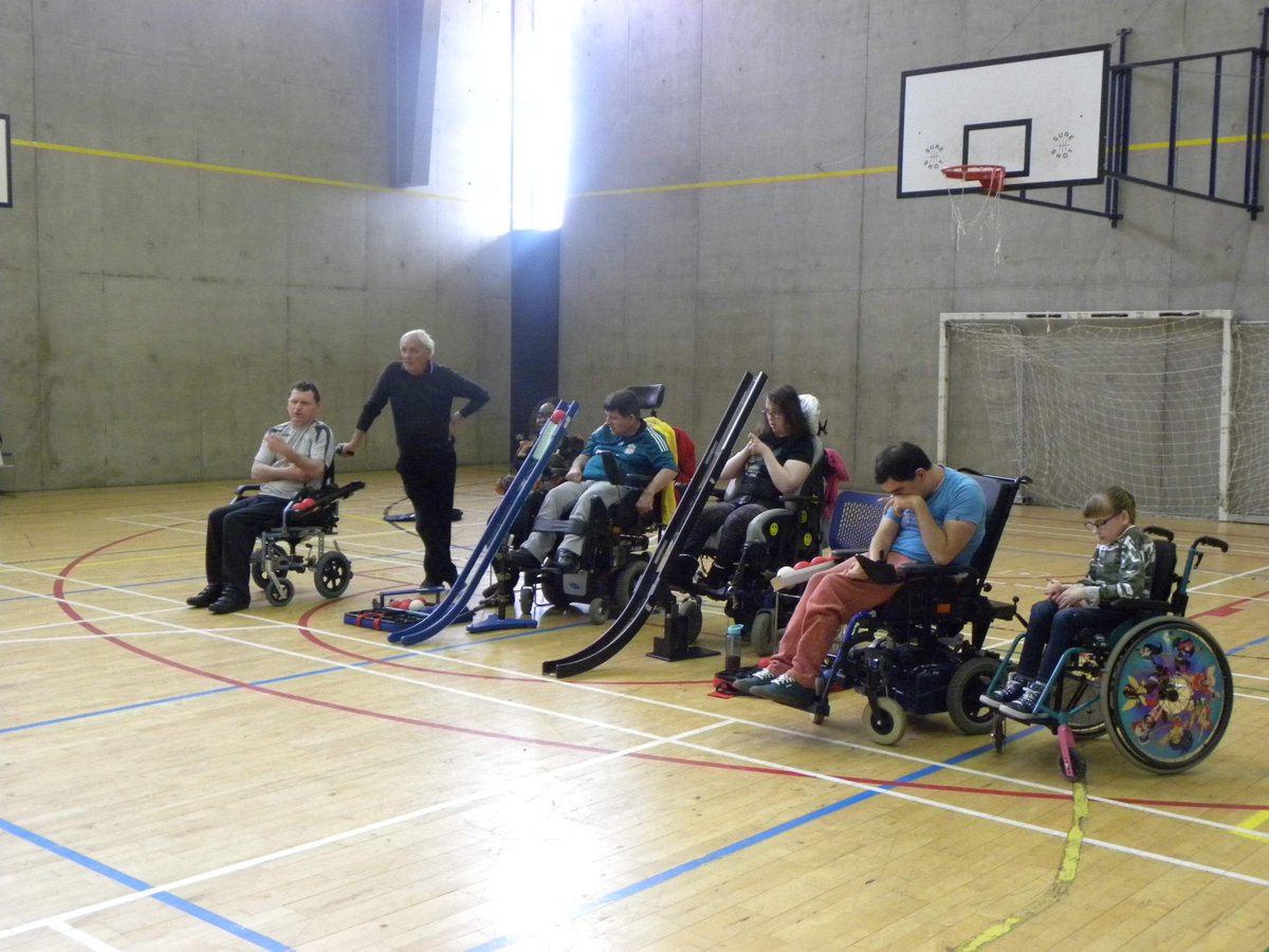 PkBoccia's tweet photo. Good to get back to training yesterday after the break. More new players and some tough competition. Big thanks to @littlemssportie for all the help!  @dccsportsrec @DCCSportnFit #ballyfermot #boccia 🔴🔵⚪️🥇🥈🥉🏆♿️ https://t.co/hBACkR73aG