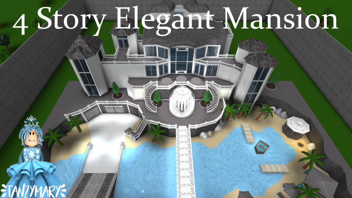 Pool Bloxburg Modern Mansion