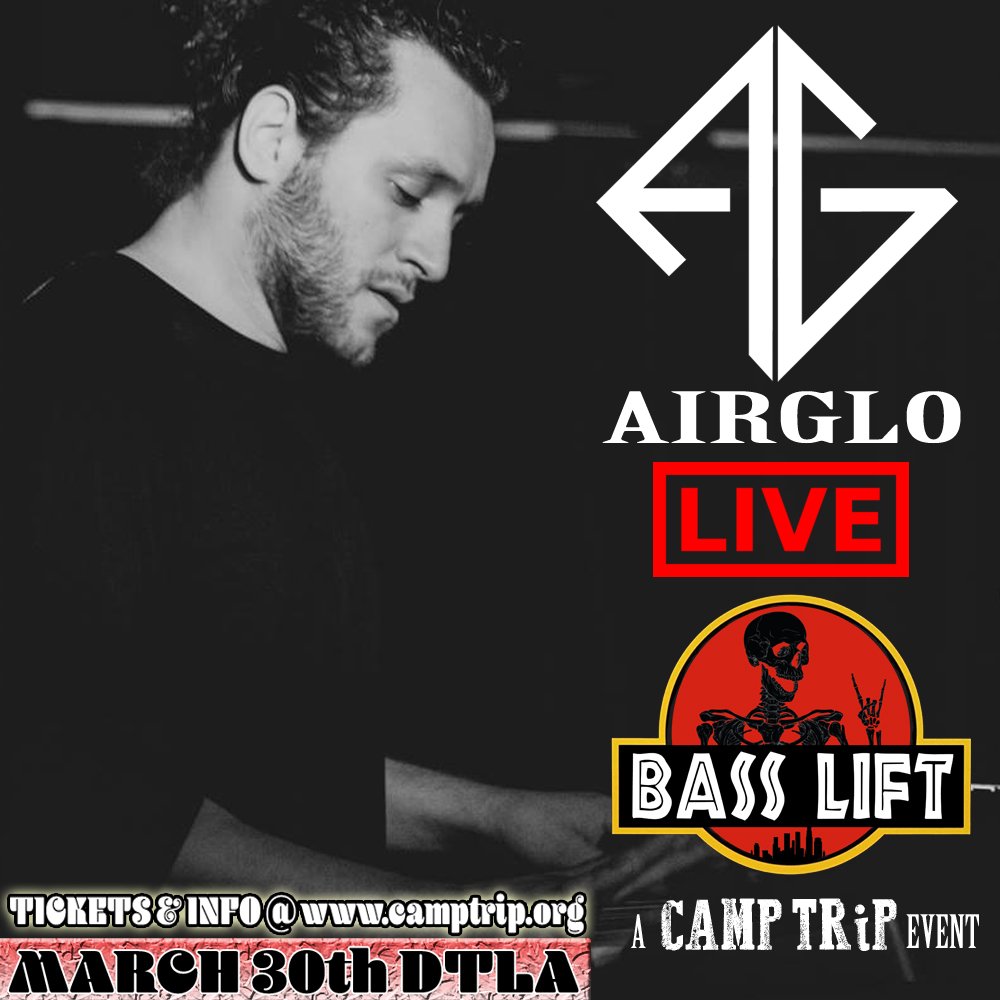 camp_event's tweet photo. Hitting the Decks with his Masterful Symphony and Articulate Synth leads 🎶 Don't miss this Cut-Throat BASSmaster, @airglomusic  at Basslift March 30th 2019 🔊 Get your Tickets at https://t.co/AtyGB9025y 🎟 #Basslift #camptrip #Camptripevent #bass #DTLA https://t.co/vl7ThC4iQX