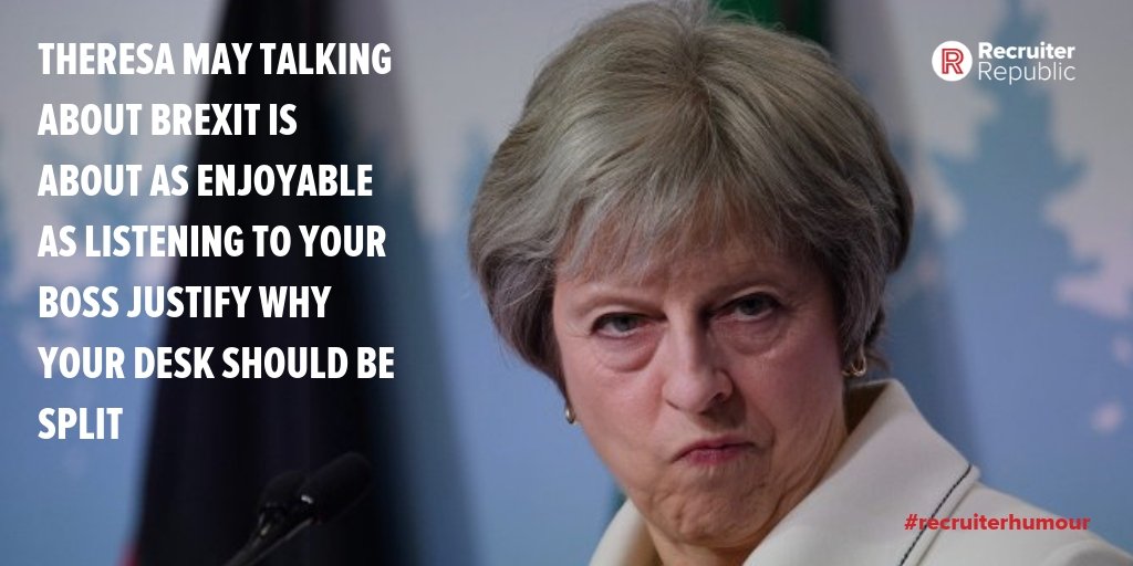 RecRepublic's tweet photo. Having a forced desk split is soul-destroying and demotivating
But
Unlike Brexit…. You have a choice

You can say NO
Or join a firm where you can truly own your business!

use the link below for more info or call 0203 915 4790

https://t.co/0kGtsKmHuE

#RecruiterHumour https://t.co/KQhm41DFqn