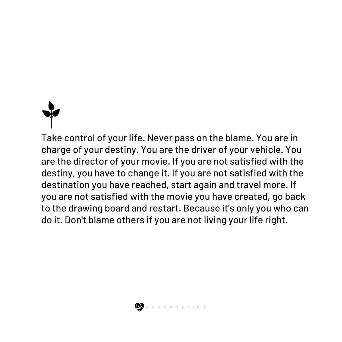 justone1ife's tweet image. #LifeLesson #BlameYourself