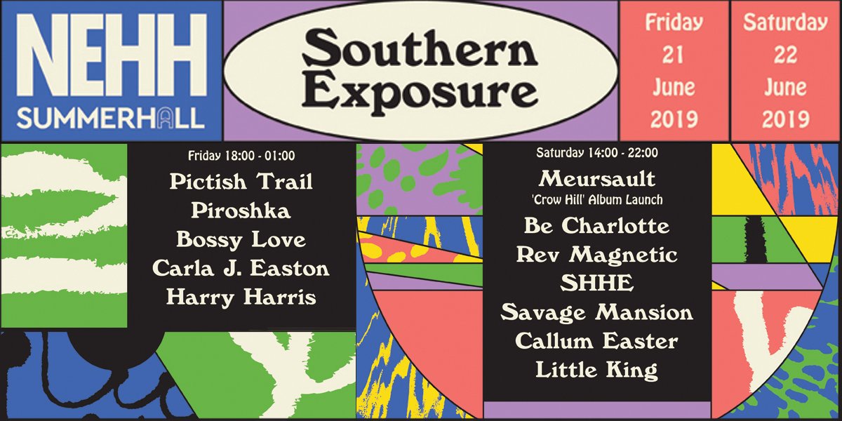 JUST ANNOUNCED: Southern Exposure returns this June for 2 days of some of the best Scottish talent going - weekend ticket available!

Info + tickets // bit.ly/2OmI8ye

#music #gigs #Edinburgh <a href="/Summerhallery/">Summerhall</a>