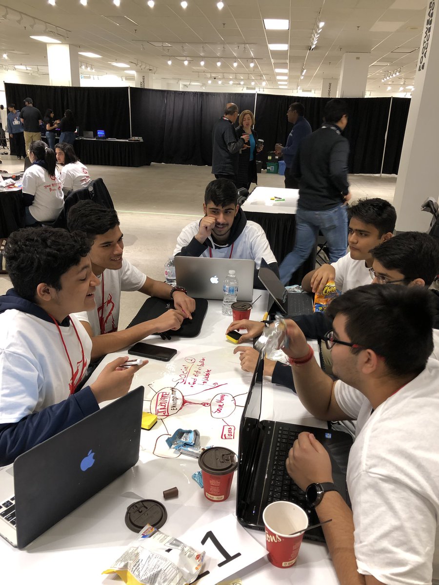 invest_brampton's tweet photo. Groups of students from across #Brampton and beyond will have their completed #hackathon projects on display later this evening at @BCCStyle while judges evaluate and select the winners.
Students continue to collaborate and build all afternoon at #WolfHacks19! https://t.co/JMmGyXAwUQ