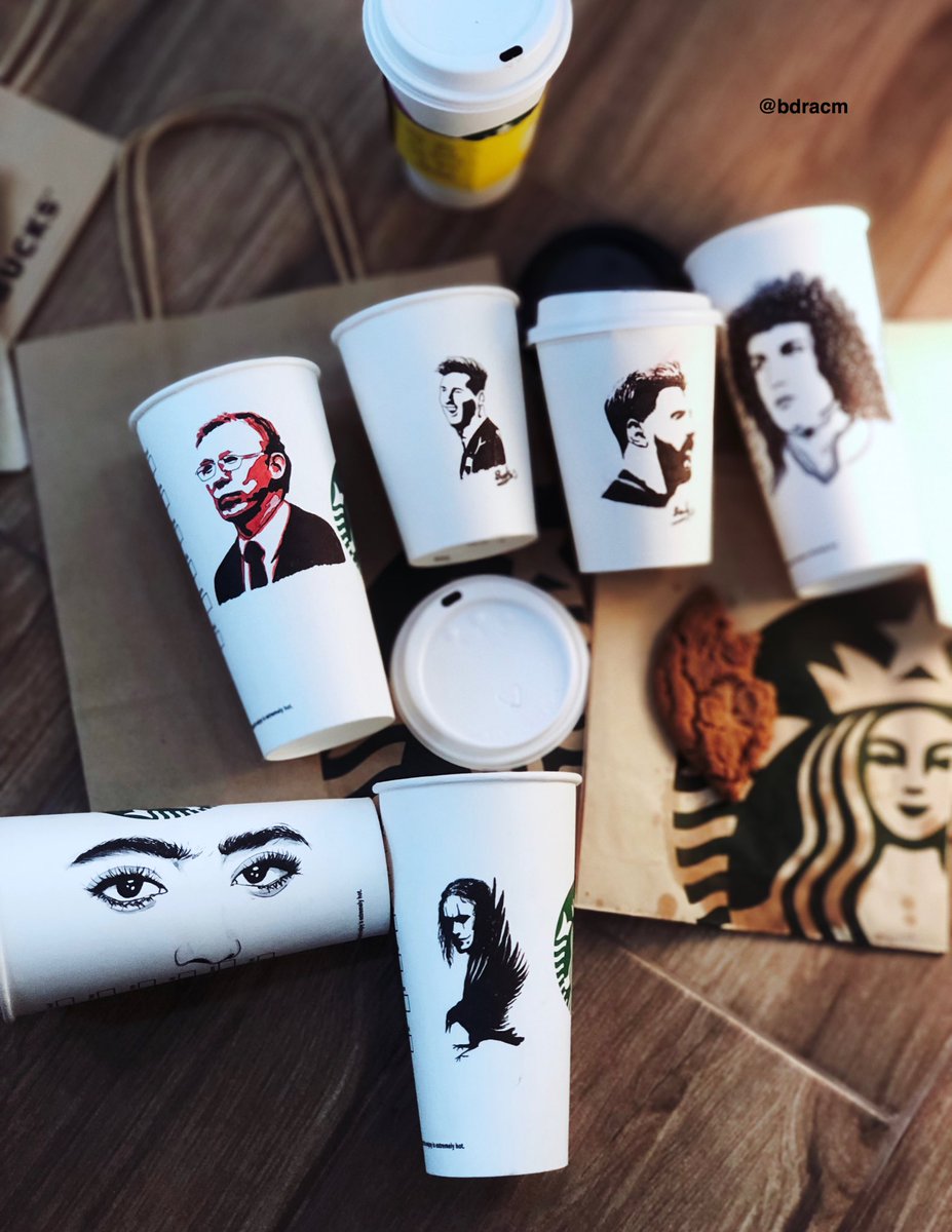 bdracm_'s tweet photo. موظف ستار بكس عطاني اكواب بكميه كبيره ارسم عليهم و يحطهم عنده بالمحل ، 
وهذي بعض الرسومات .. رايكم !! https://t.co/R5S6URrqEg