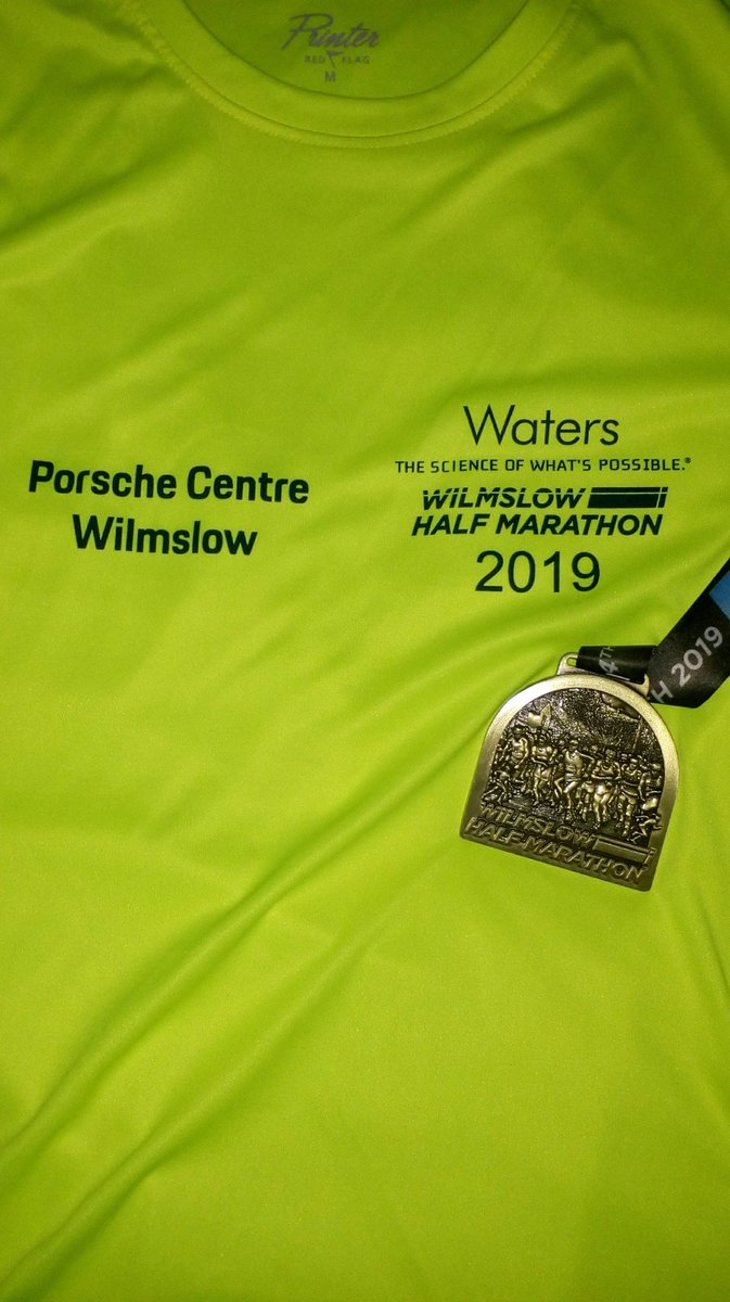r0manJ's tweet photo. Very bright finishers T shirt from today's Wilmslow Half https://t.co/1YwWrq9N4j