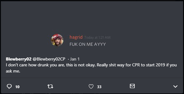 PengurTruth's tweet photo. #StopCPR Hagrid is an alcoholic that abuses his power in front of hundreds of children in the CPR Discord server. He stole the game from Codey - read about is on https://t.co/eU8obshpAc https://t.co/s9yEAgfIv9