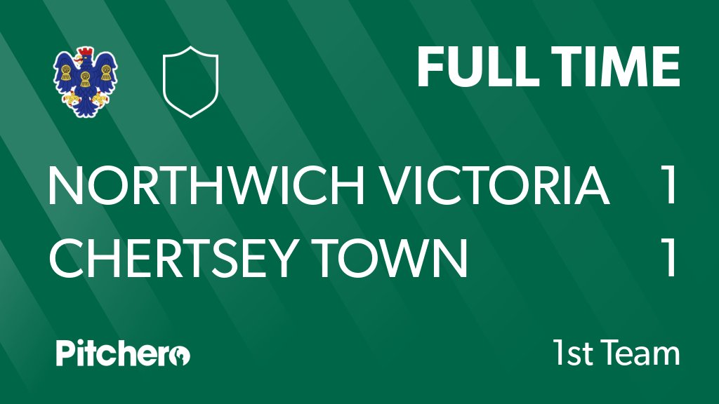 NorthwichVicsFC's tweet photo. FULL TIME: Northwich Victoria 1 - 1 Chertsey Town
#NORCHE #Pitchero
https://t.co/iAdzCcQJKm https://t.co/LL0VZGx1ln