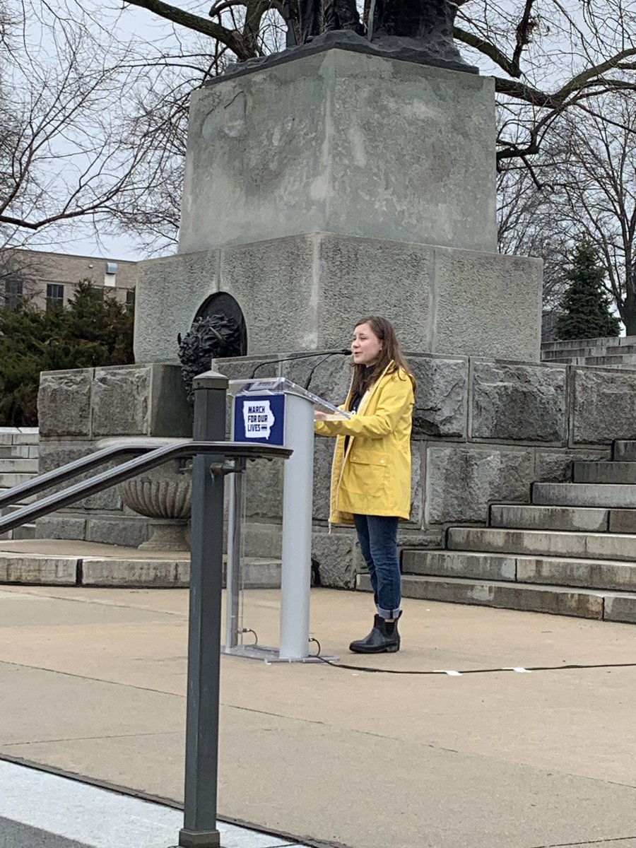 ProgressIowa's tweet photo. "Rather than just talking and praying, we need to be taking action." - Roosevelt student Ellie Miglin #MarchForOurLives #SafeIowa #GunReformNow https://t.co/TE3OvlmMRb