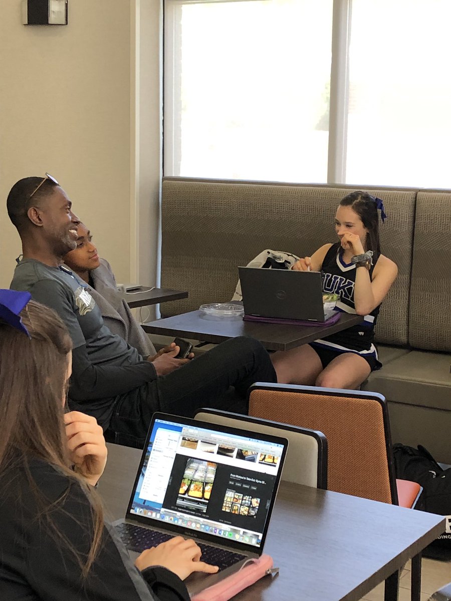 CassandraExant's tweet photo. When you go to the lobby to watch the game and look up and see you’re surrounded by Duke Fans. We ain’t never scared. #UCF #GKMO #marchmadness https://t.co/PklmMjbrfj