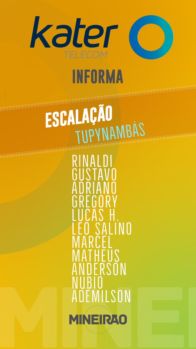 Mineirao's tweet photo. ESCALAÇÕES #CAMXTUPY #KaterTelecom https://t.co/Y3SLYEk9VJ