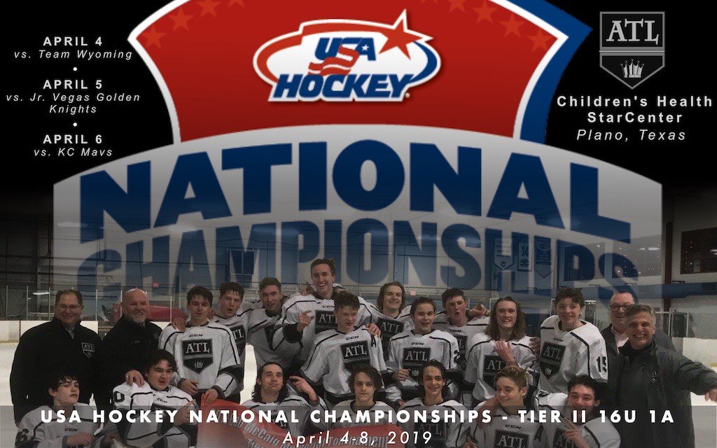 AtlantaJrKings's tweet photo. 2019 USA Hockey National Championships - Tier II 16U 1A schedule… 

https://t.co/rle5OBBsms https://t.co/J5ftxjBBD6