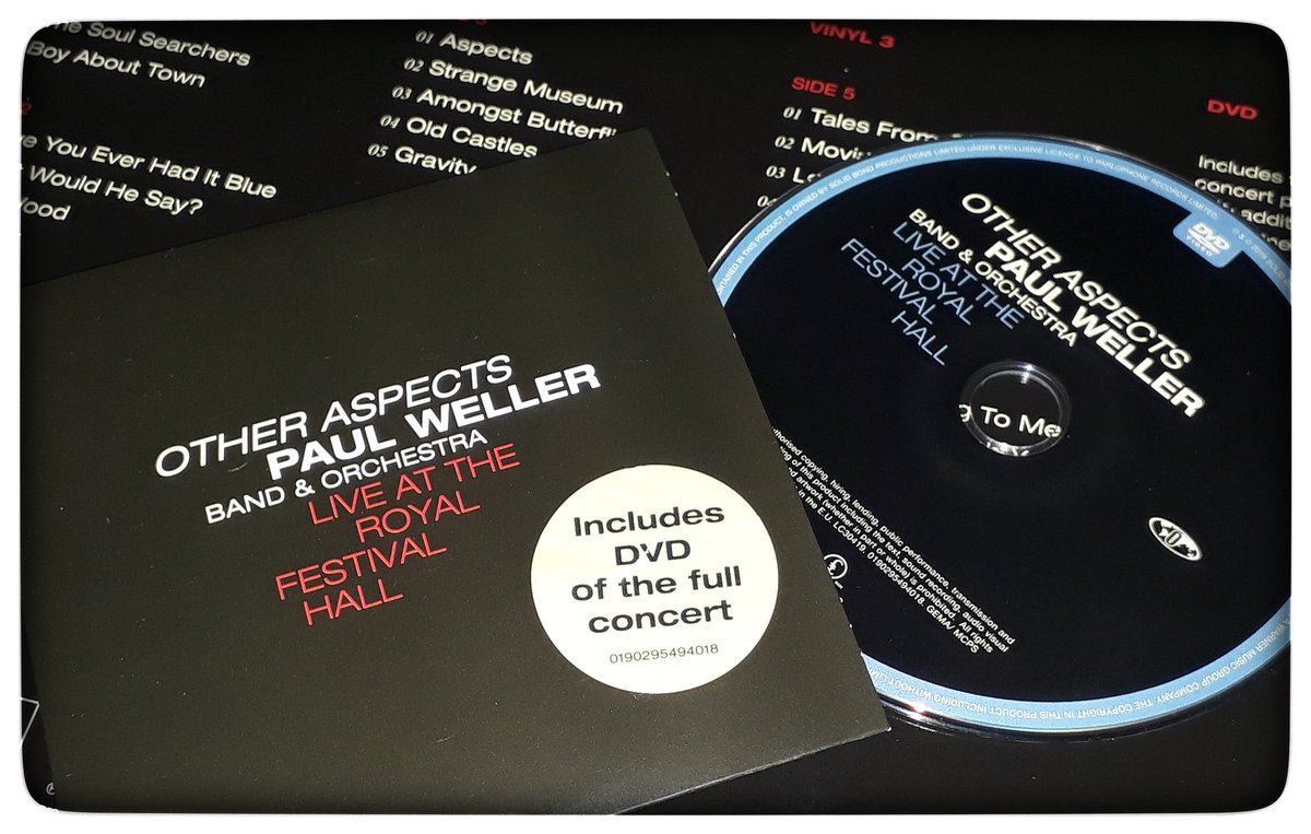 AllanMHutton's tweet photo. Might as well kick back with some wine and watch this!  Which was included with the album! #paulweller #Otheraspects #Royalfestivalhall https://t.co/mhPfIYKUmO