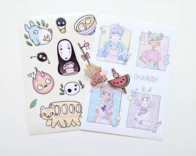 Usual haul from @GeenJones hehe!! I had a lot of stickers still from last time so I could treat myself so some cute pins ;U; ? 