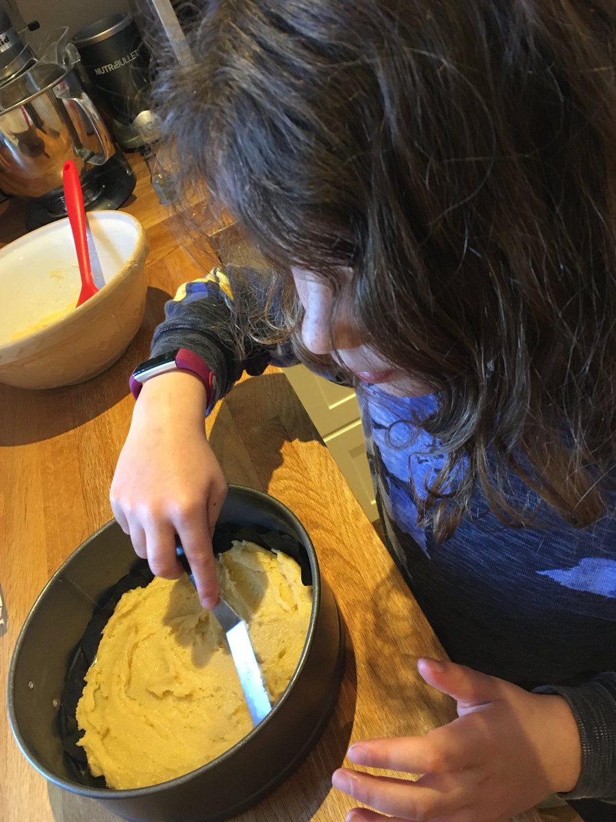 Lizwell4's tweet photo. A proud mini baker for #twitterbakealong #fruitmadefun @fruitbowlfamily with @missmaryberry’s Easy Apple Cake. Utterly delicious. https://t.co/6rKMPVjiKA