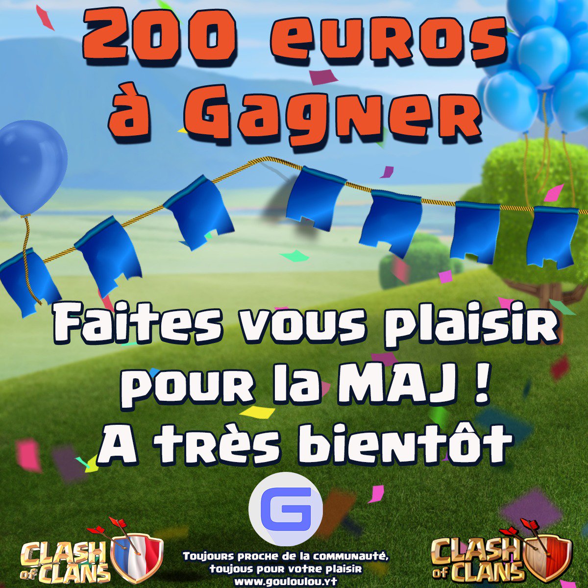 200€ A GAGNER !!!

Cash Prize exceptionnel pour cet évent exceptionnel !
Ne ratez surtout pas cette magnifique soirée.

Qui seront les 3 invités surprises ? 
A 35 RT je vous dévoile la date de l'évent et les noms des invités

Go partager.