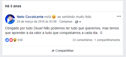 Agradeça sempre... em vez de ficar só reclamando das coisas :)