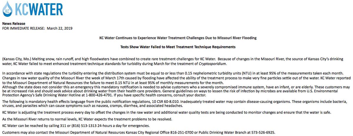 nathonyx's tweet photo. >Water was tasting funky a few days ago, 
>Report mentioned water tested positive for cryptosporidium after the Missouri river flooded. 
>I just so happened to have digestive issues, around the time the Missouri river flooded.

Really hope this gets fixed soon.

#kcwater https://t.co/nNojyV9ewJ