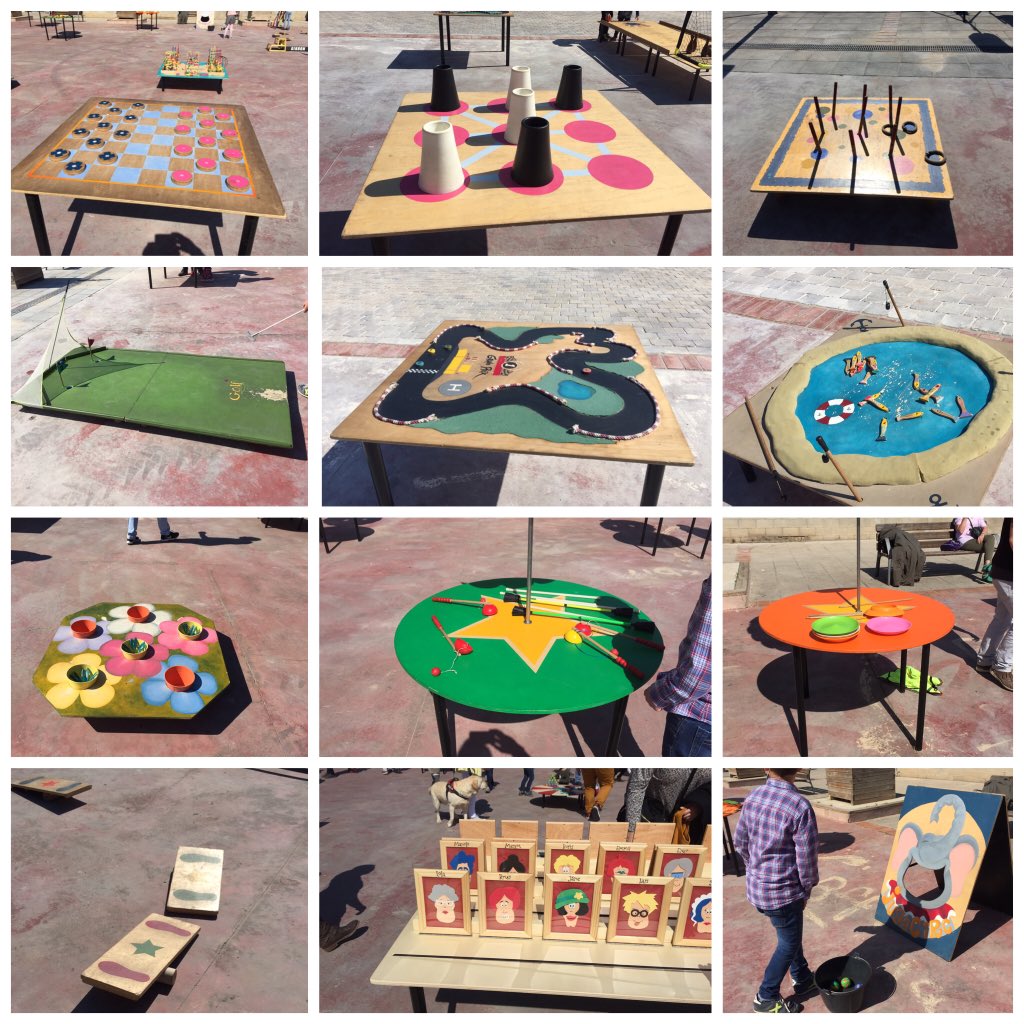 yulen71's tweet photo. Gran mañana de domingo disfrutando de los juegos en la calle de @activijoc en la plaça Lluis Companys de #santfeliudelllobregat. Menos electrónica y MÁS MADERA!! #jocsalcarrer #jocsdecarrer #activijoc #jocs #jocsdefusta #Diversion https://t.co/N2Pa30xKPg