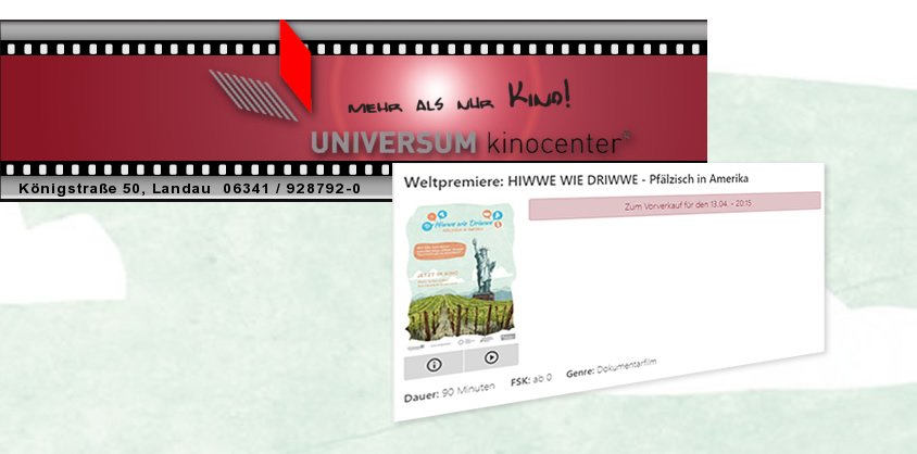 Der Vorverkauf für die Kinopremiere am 13.04.2019 im Universum Kinocenter in Landau läuft auf Hochtouren. Nur noch wenige Plätze sind verfügbar. Hier geht’s zum Vorverkauf: universum-kinocenter.de/programm-ticke…