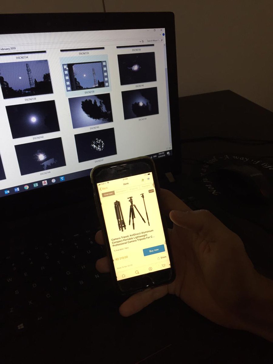 Can't wait to get my new tripod to get even better pictures of the moon in all its glory. @bidorbuy_co_za makes life so much easier because of their amazing buyer protection programme for online shopping. Bidorbuy has always #GotYouCovered bit.ly/2MZAAAC