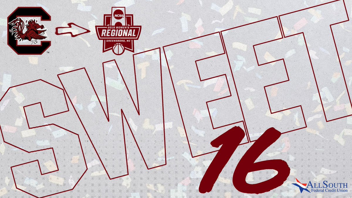 GamecockWBB's tweet photo. FINAL: Make it 6⃣ Sweet 16s in a row for the #Gamecocks! Carolina takes out Florida State 72-64! We'll see you in Greensboro! #ncaaW https://t.co/k2jM4n1Nqt