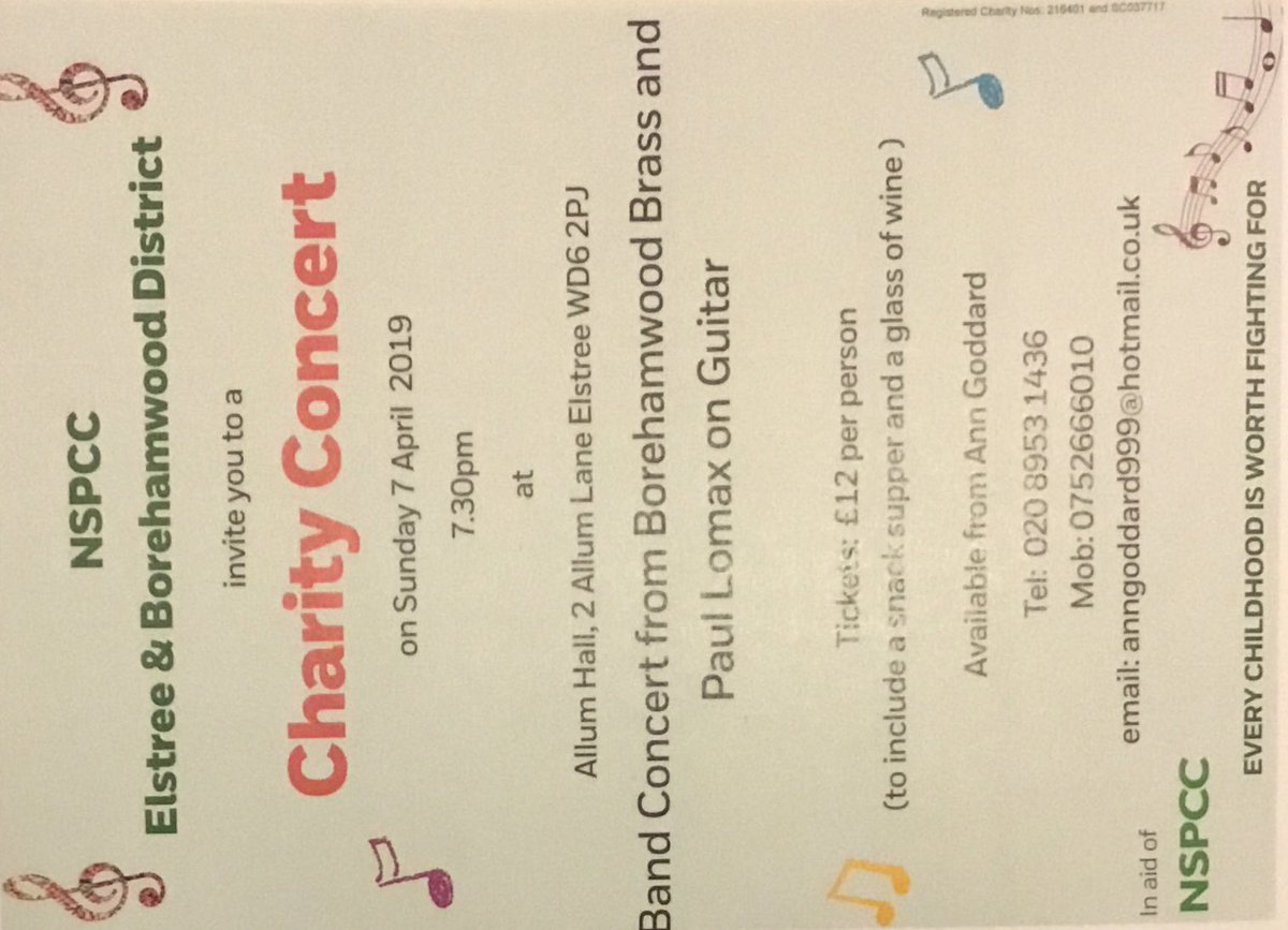 Our next concert, in aid of the NSPCC