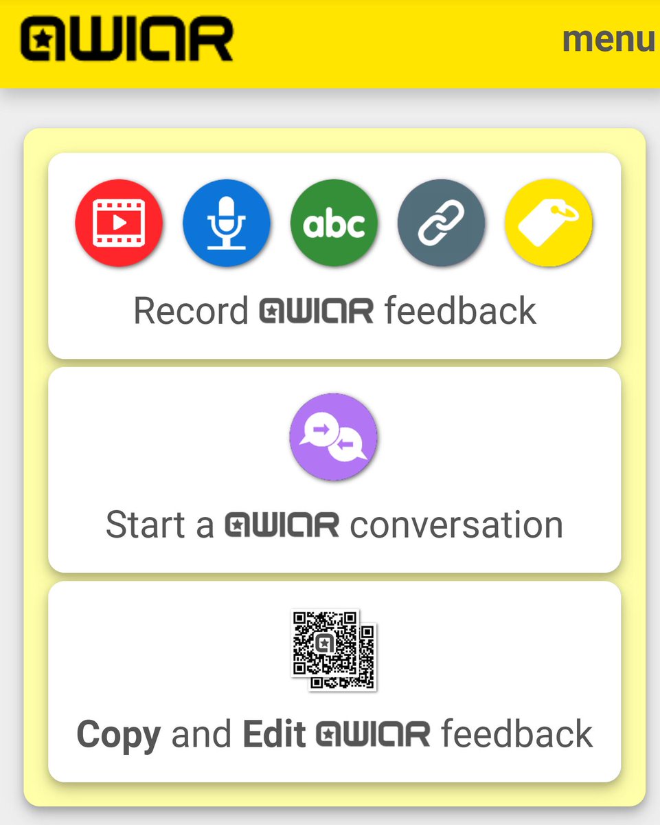 QwiqrFeedback's tweet photo. Two new Qwiqr Premium features released today. Conversation codes allow students to respond to your feedback, recording audio/video. Copy and Edit allows you to reuse existing feedback and edit for each student. #edteck https://t.co/j2w2Fjhels