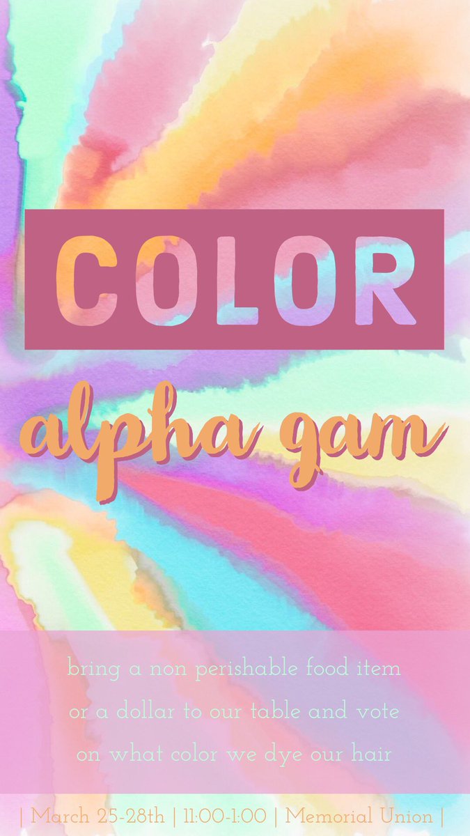 FHSUAlphaGams's tweet photo. Come support our BRAND NEW philanthropy event! We will be in the union from 11-1 all week! Bring a canned food item or a dollar! https://t.co/q1ag2Lrfrv