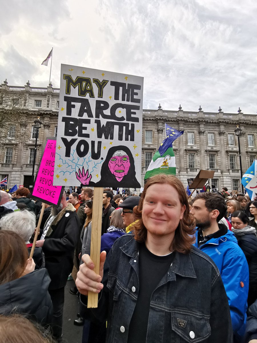 Ewaldvds's tweet photo. I have to admit, the Brits are excellent in producing a sign that brings across such an infuriating message with so much finesse &amp; humour 😁 #maythefarcebewithyou
#PeoplesVoteMarch #brexshit #RevokeArticle50 https://t.co/sqCWqiVydP
