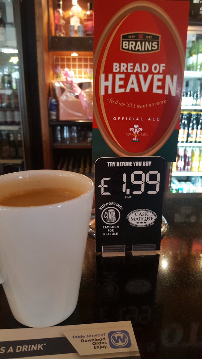 A Little Bit Early For This But I Will Have To Try It. At Our Local Wetherspoons!!! #winsford #wetherspoons #wru #wales #walesrugby #brains #brainsbrewery #6nations #6nations2019 #rugbyunion🏉 #grandslamchampion #grandslam #breadofheaven #realale
