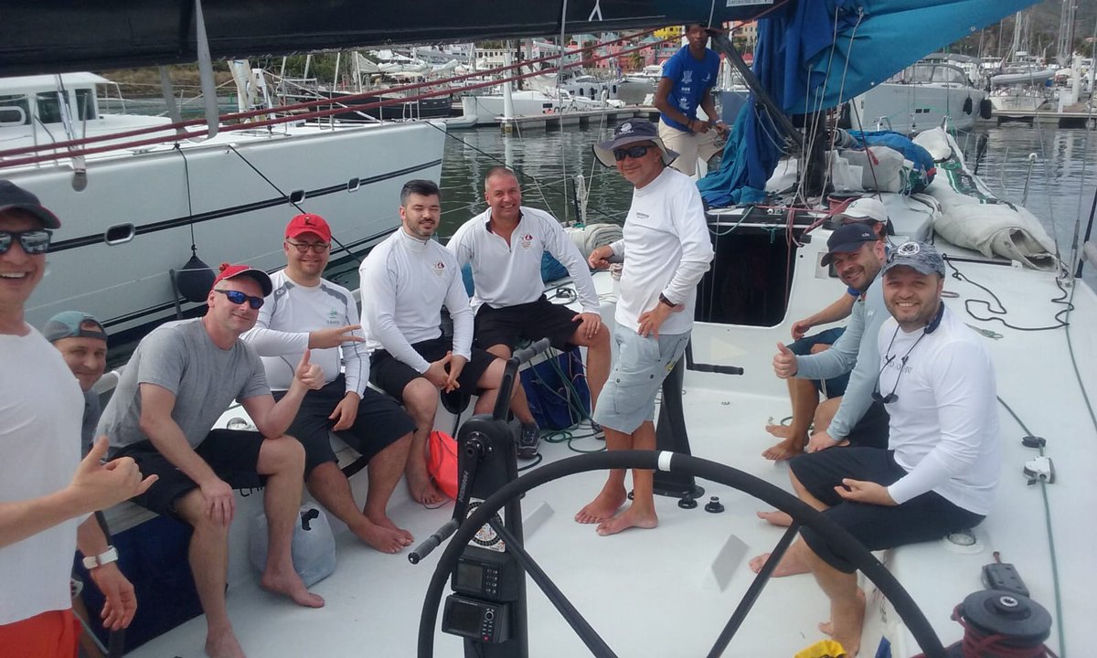 SailRaceCrew's tweet photo. First meeting and training with the new team onboard TP52 CONVICTION BVI Spring Regatta & Sailing Festival #bvisr #bvi #racing #sailing #TP52 #conviction #charter #crewspot #berth #sailtraining #seamanship #volvo #volvo60 #challenger https://t.co/FDcanPNBD0