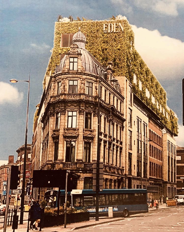 We always seem to run into a brick wall with <a href="/lpoolcouncil/">Liverpool City Council</a>. You can see the hideous grey box on the left our Council is making us put above <a href="/ShanklyHotel/">Shankly Hotel</a>. To the right is a living wall, made up of living Ivy, which will help against the damaging extra Carbon Monoxide that (1/4)