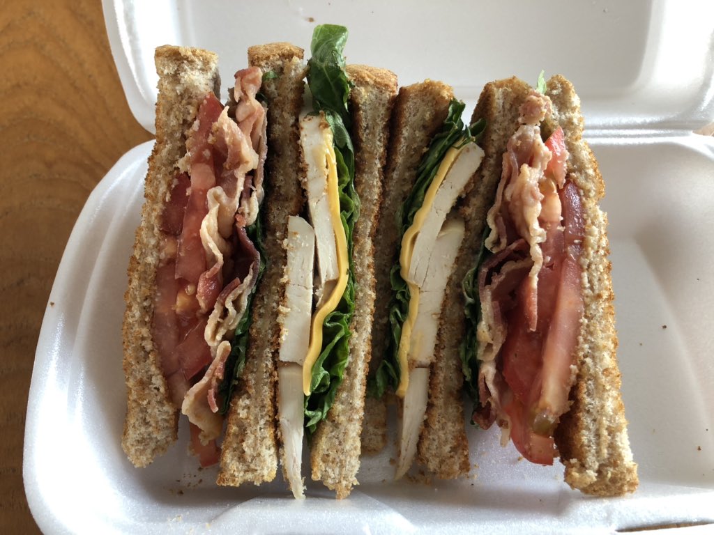 I wasn’t on the road today, but  @sarah_g_rice was, and she brought me back the Clubhouse from the Spanish River Inn on Highway 17. Real chicken breast and bacon done just right score this fine sandwich a 8/10