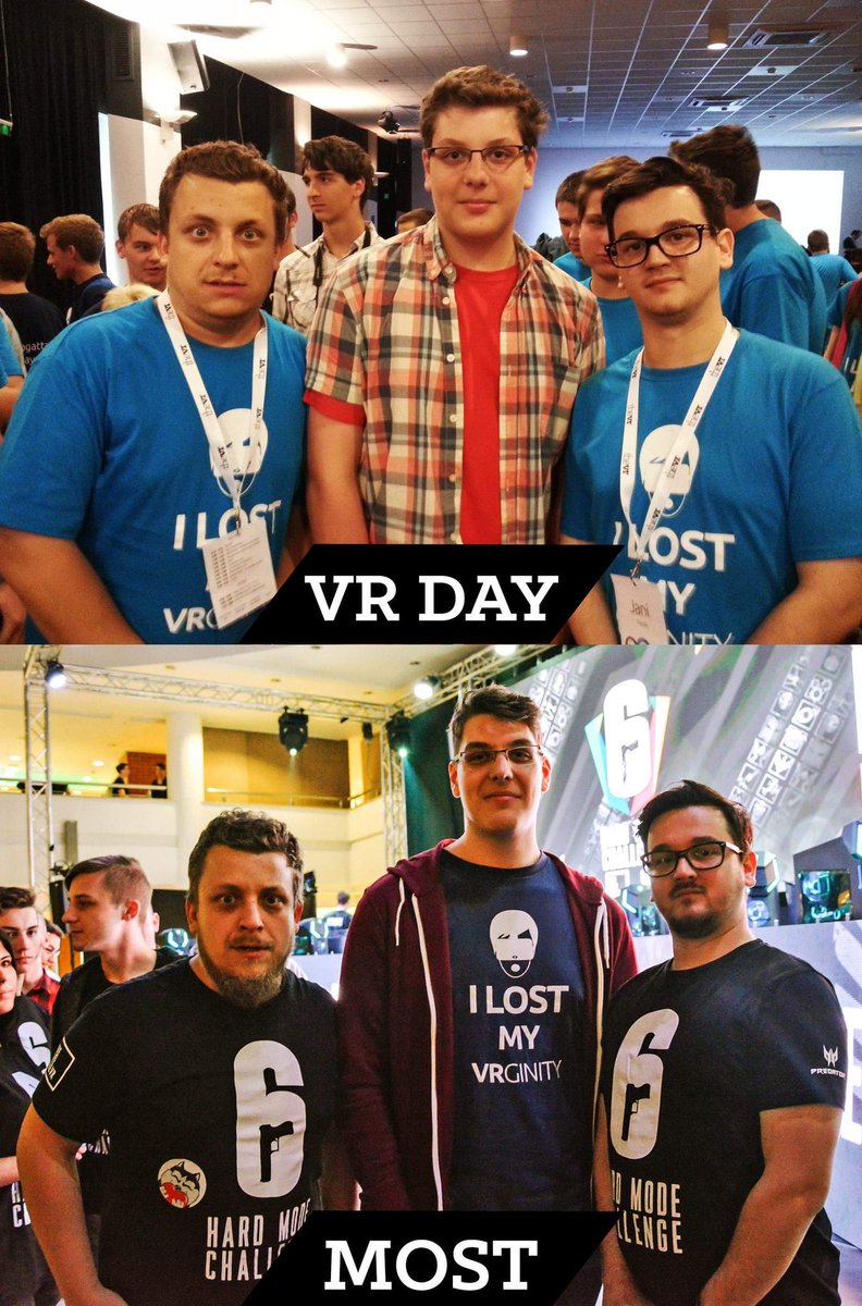 foxkiden's tweet photo. Nagyon király volt ez a szombati rendezvény srácok. Örülök ,hogy ennyire jól álltatok egy majdnem 5 éves kép újraalkotásához. Képen látszik mind hármunk változott rendesen az évek alatt.
#5yearchallenge #hmchallenge
@thevrjani @thevrpisti https://t.co/J5t5R0AtWK