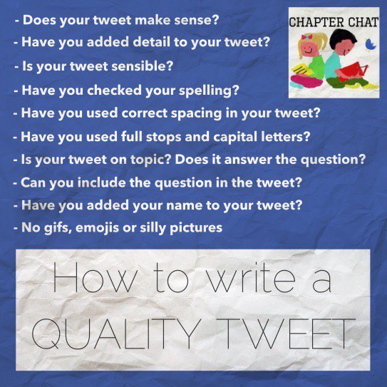 I'm loving all the quality tweets! Here's what we are looking for!