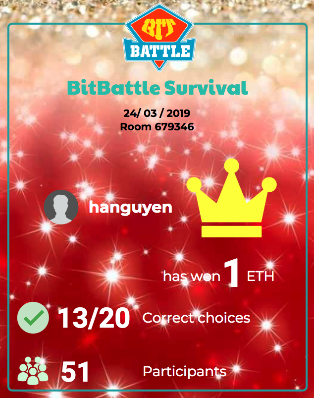 NamiTrade's tweet photo. ๐ #BitBattle Survival Mar 18 - Mar 24, 2019
๐ Winner: hanguyen
๐ Reward: 1 #ETH
๐ Only 20 #SPIN = $2 to JOIN now: https://t.co/EnOPIinVpN
๐ Discount 20% SPIN on #Waves: https://t.co/vc5QtAEjhG
๐ฅ Support: https://t.co/K5mMaXOzSv
#BTC #altcoin #cryptocurrency #game #KNC https://t.co/ReZrwTxZGE