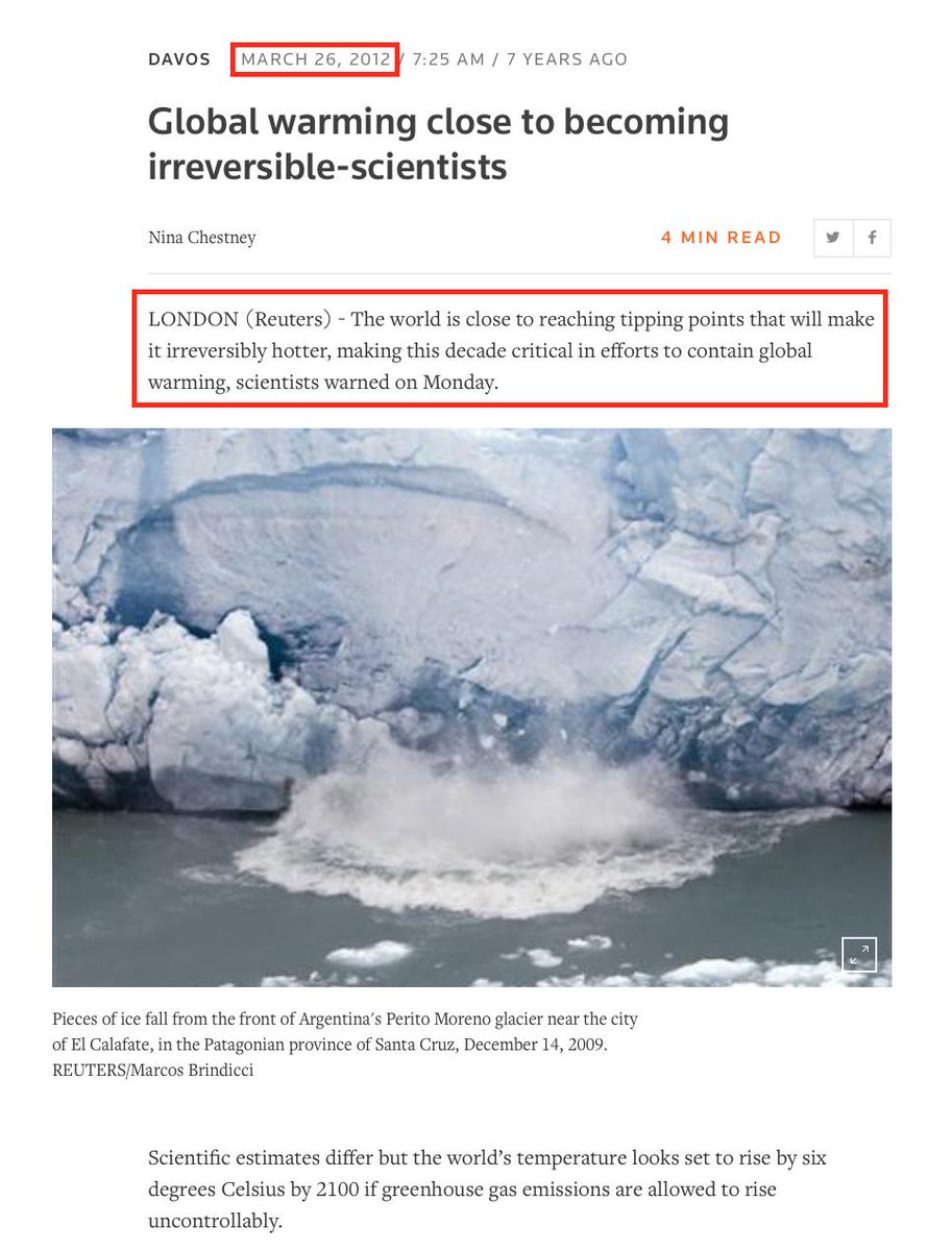 77.2012 - According to Climate Science global warming was close to becoming irreversible https://www.reuters.com/article/us-climate-thresholds-idUSBRE82P0UJ20120326