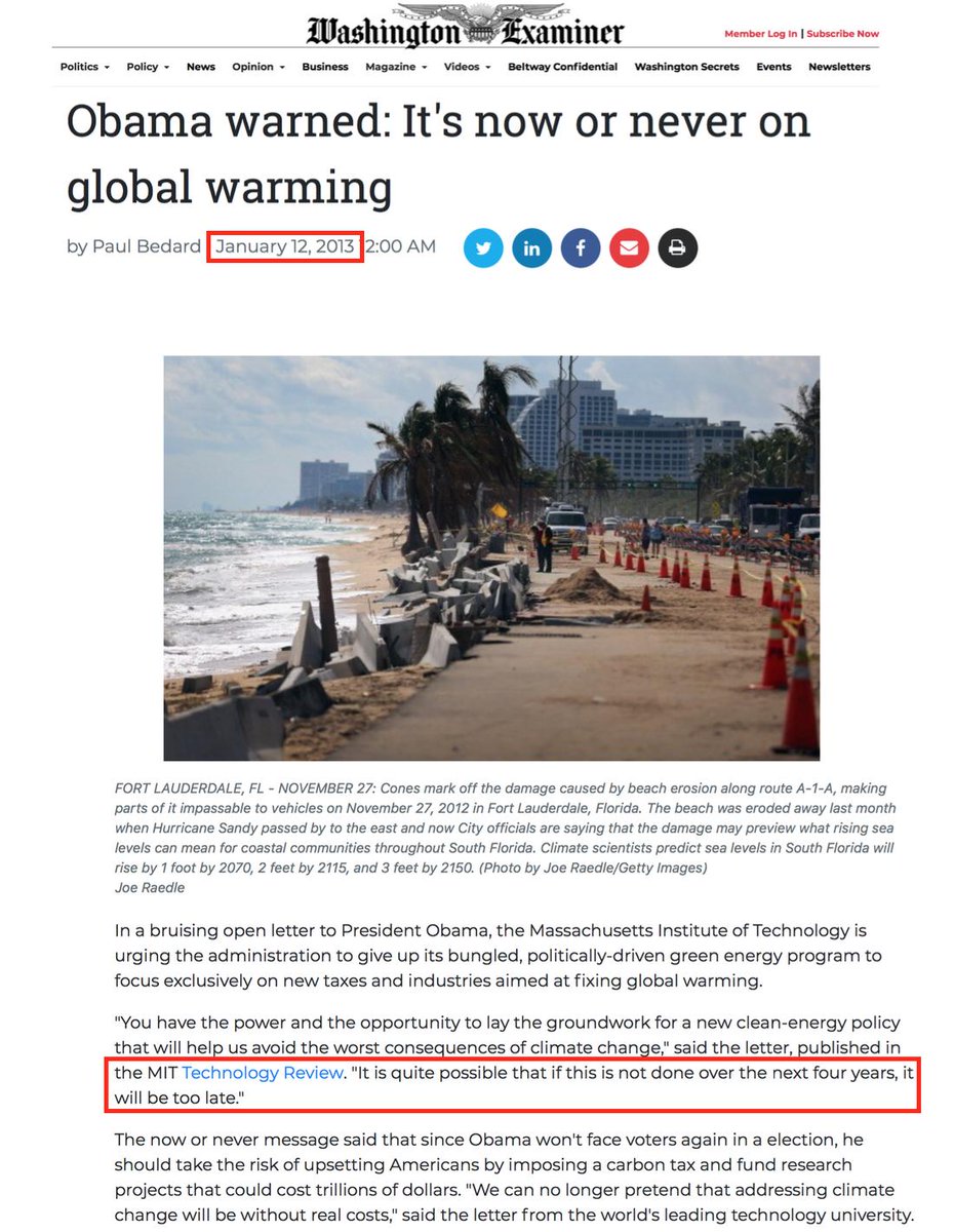 78. 2013 - its now or never. MIT gave us a 4 year tipping point. Only 4 years left.  https://www.washingtonexaminer.com/obama-warned-its-now-or-never-on-global-warming