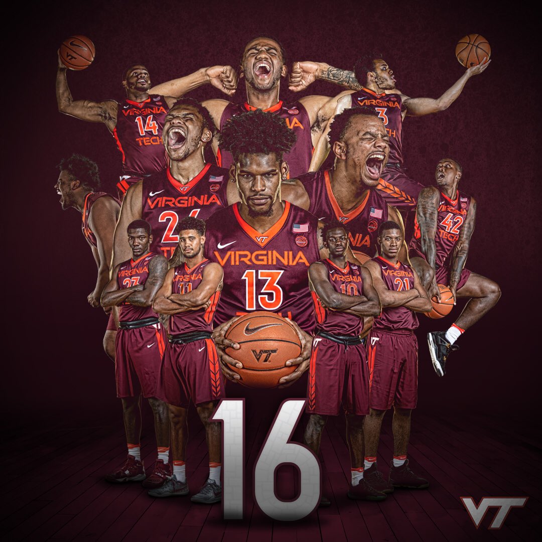 HokiesMBB's tweet image. How sweet it is 😎

We’re going to the Sweet 16!

A 67-58 victory over Liberty sends us to DC

#getBETTER | #Hokies 🦃