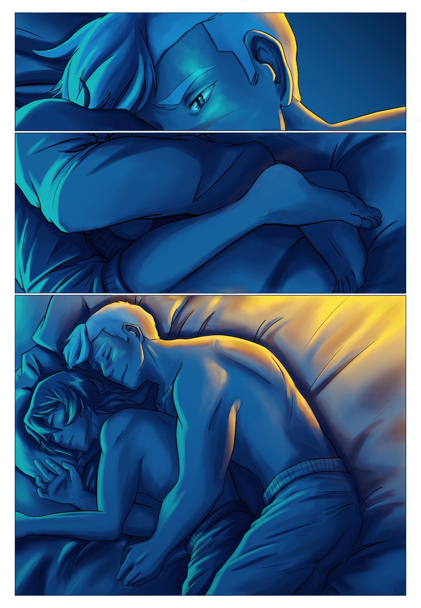 Mikudraco's tweet photo. "Just close your eyes, the sun is going down
You'll be alright, no one can hurt you now
Come morning light, you and I'll be safe and sound."

A soft Sheith for Day 7 of @softsheithweek #softsheithweek #sheith https://t.co/hqyPDRgqKq