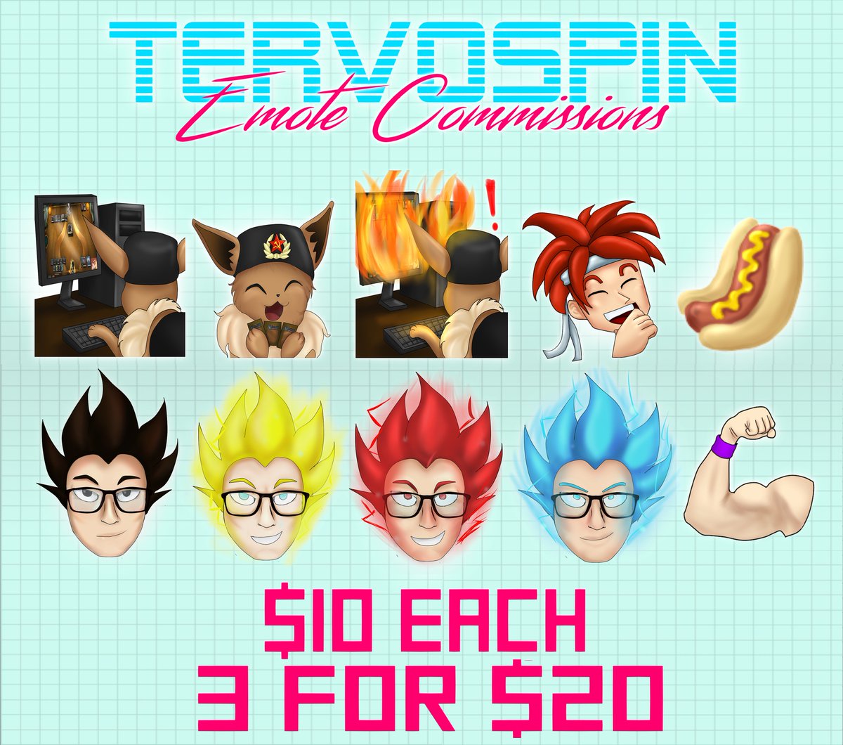 CURRENTLY OPEN: Twitch Emote and sub badge commissions! 
2/3 SLOTS AVAILABLE! Reply or DM me for inquiries. :D 

#TwitchEmotes #CommissionsOpen #Commissions #TwitchArtists #TwitchCommissions #Twitch #TwitchStreamers #SmallStreamer