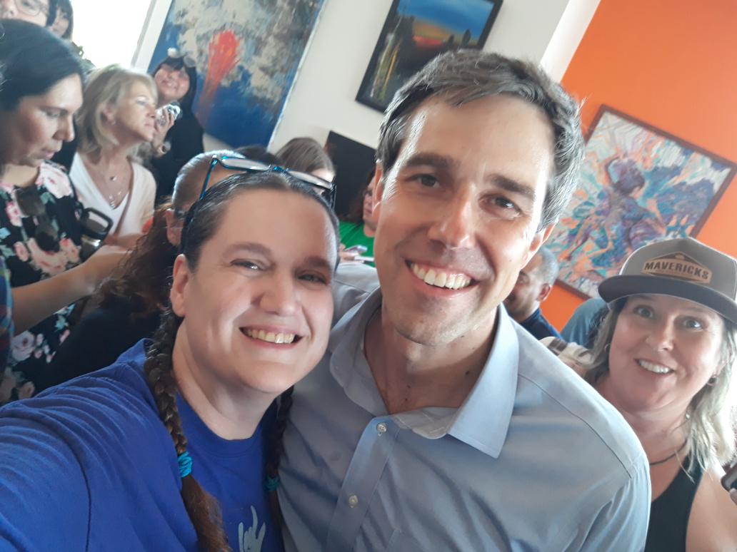 LGBTMama's tweet photo. @BetoORourke An absolutely incredible afternoon.  I wouldn't have missed it for the world. Thank you Beto. Thank you.  #ForKim #KimberlyJessica  #momsdemandaction #RhondaHart #BETO2020 #Beto #WeDeserveBeto https://t.co/VjHS5w6JY8
