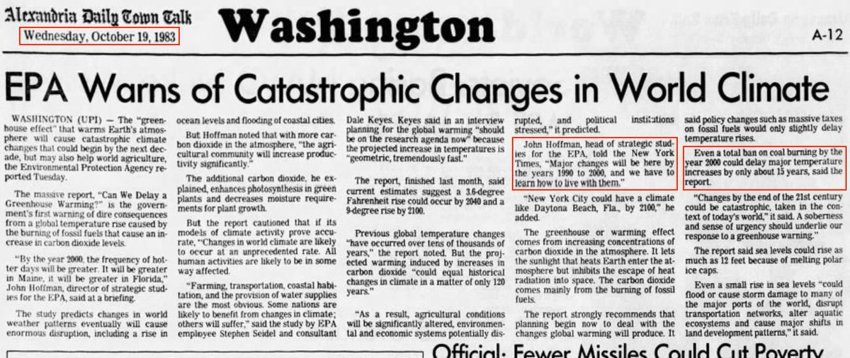 28. According to Climate 'Scientists' and the Media catastrophic changes in the world’s climate from global warming would be here by the years 1990 – 2000.